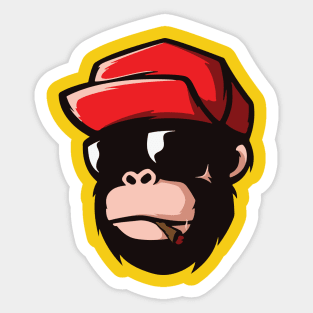 the smoking ape Sticker